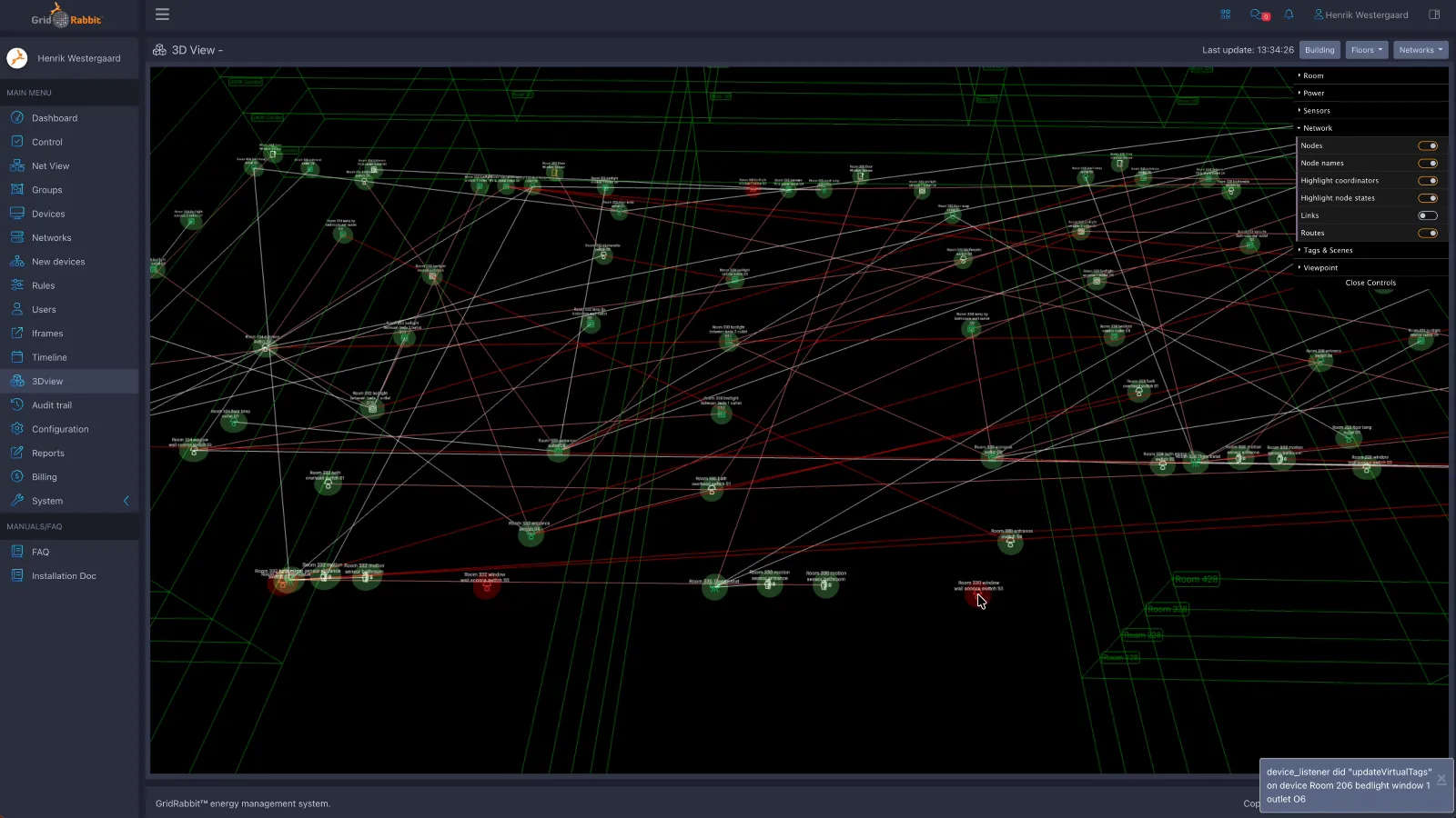 GridRabbit 3D network topology in motion video poster