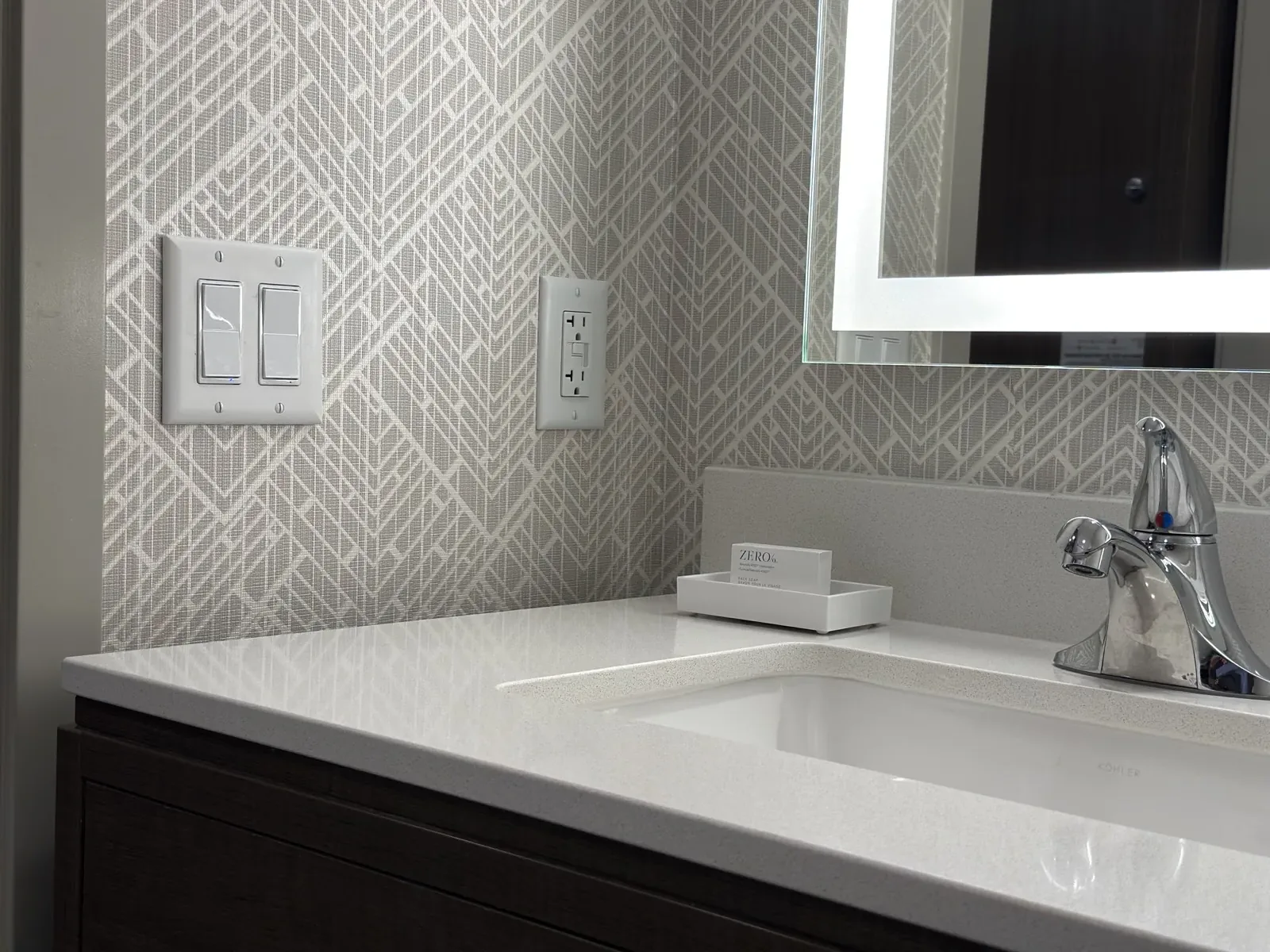 GridRabbit-compatible lighting controls installed in a bathroom