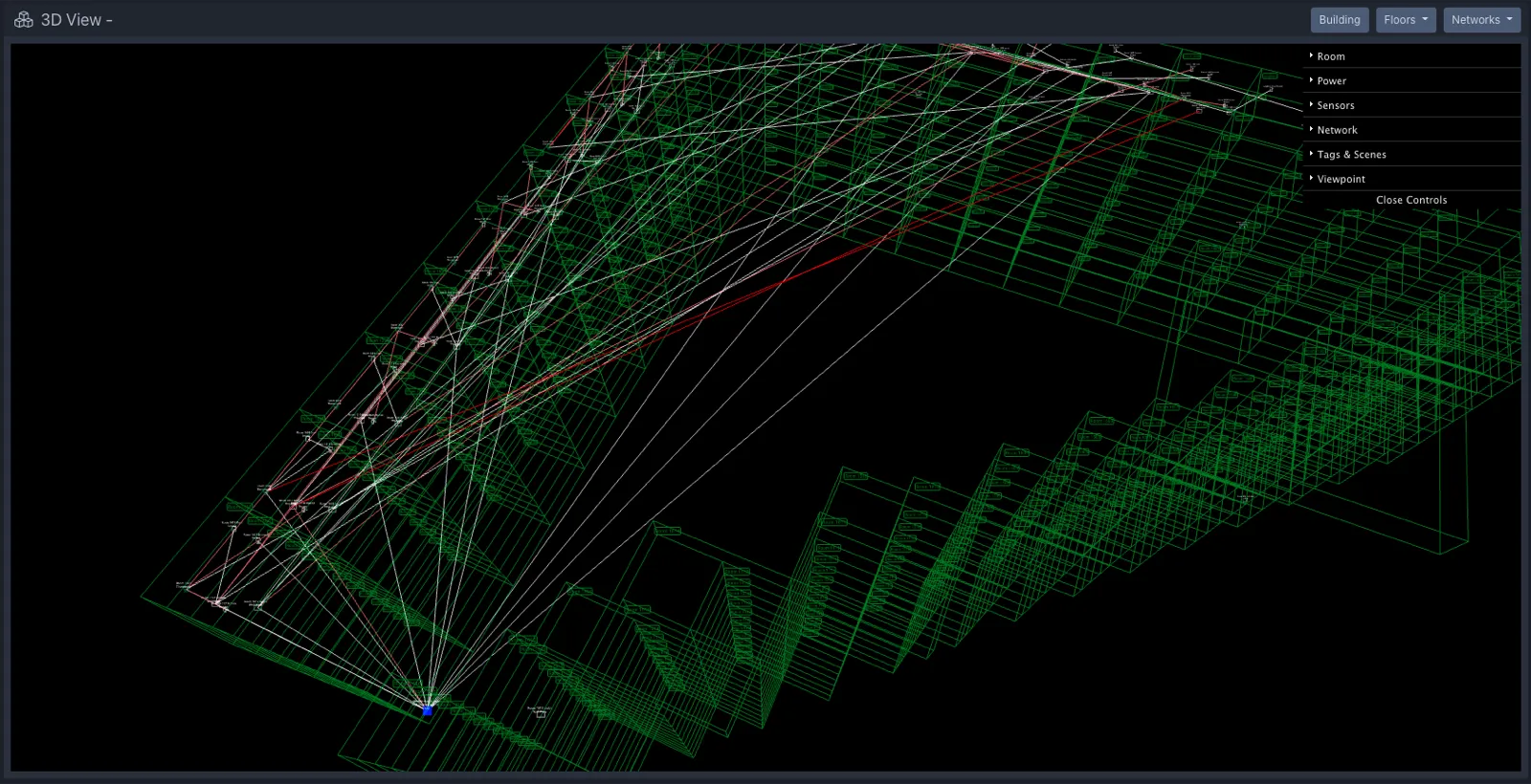 GridRabbit 3D network topology with wireless links