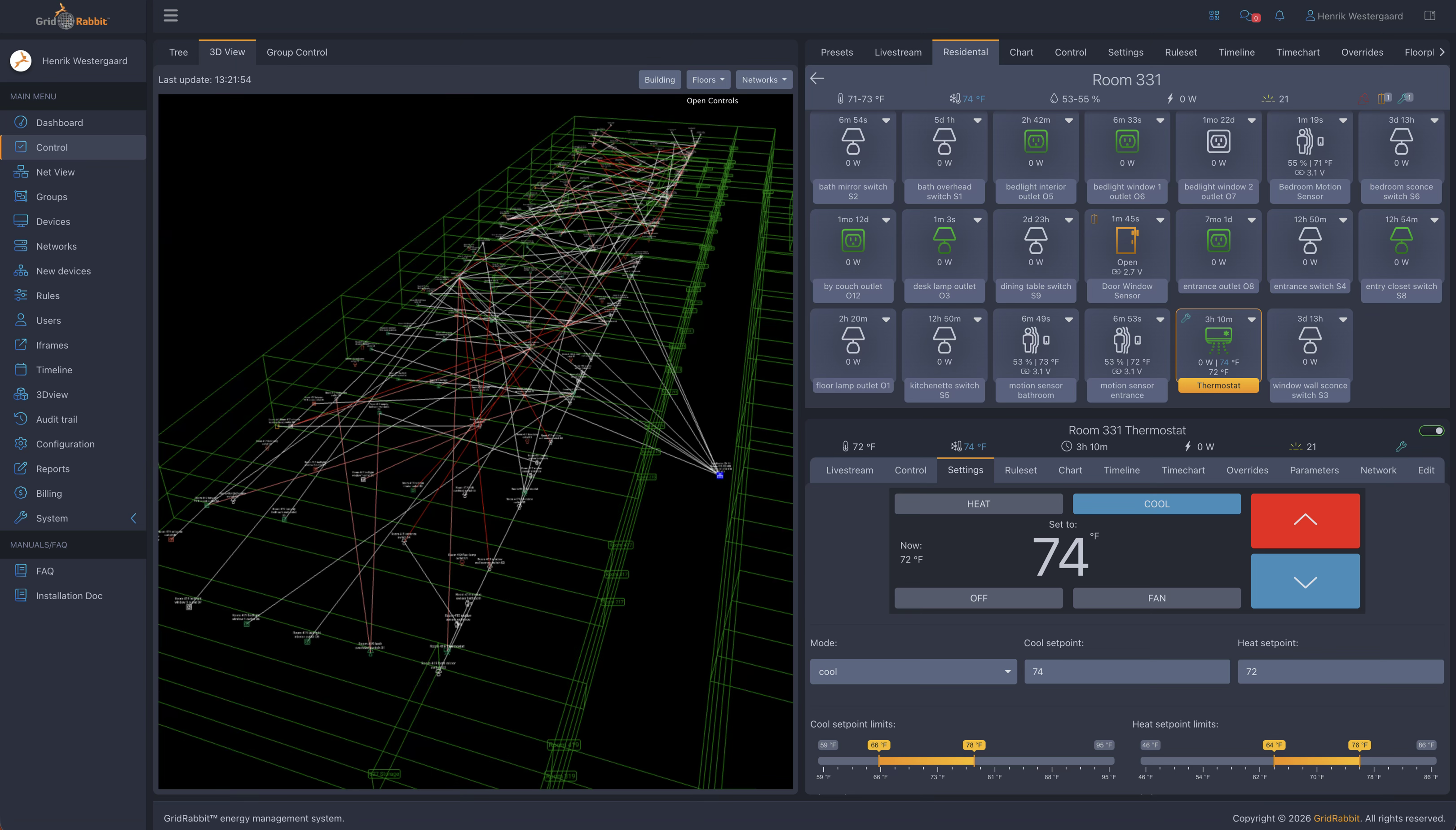 GridRabbit network and device operations view
