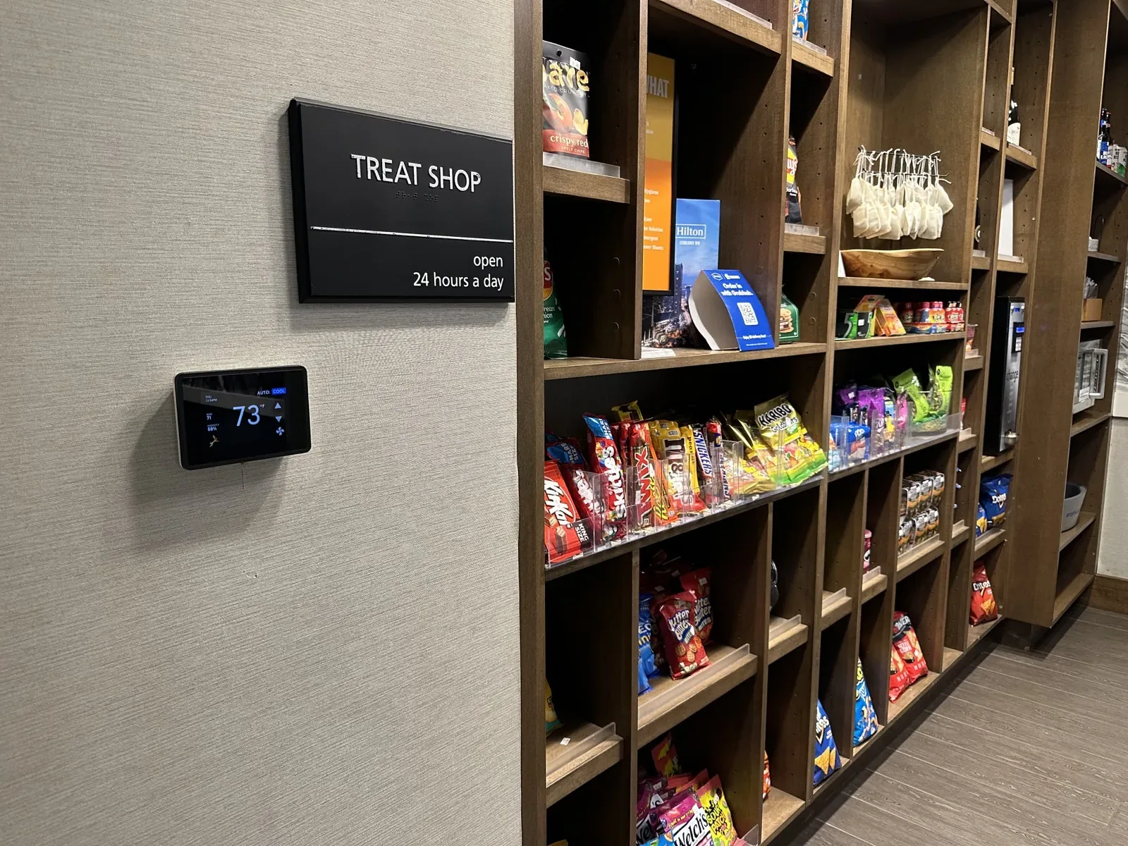 GridRabbit thermostat installed in a treat shop area